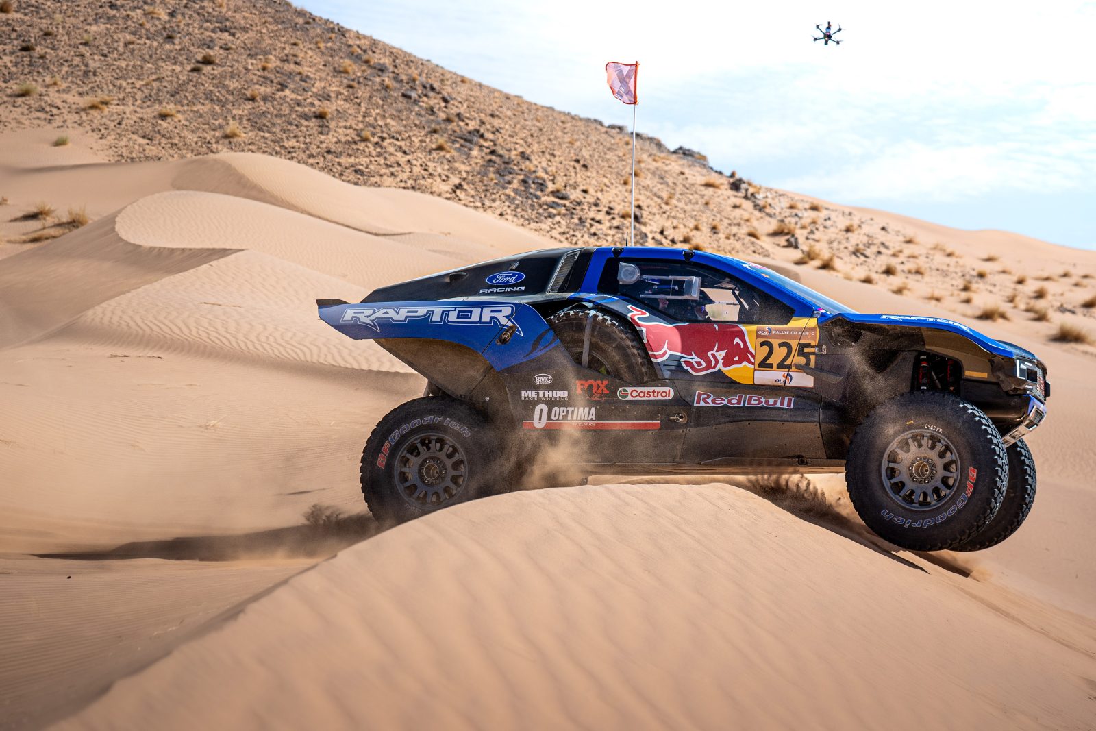 Los cuatro Ford Raptor T1+ llegan a meta en el Rallye de Marruecos