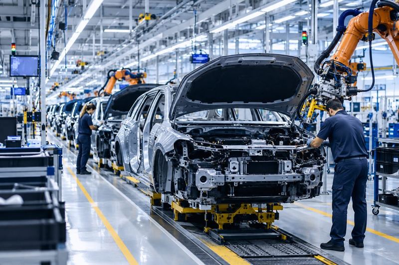 La producción de vehículos en España cae un 1,8% hasta agosto